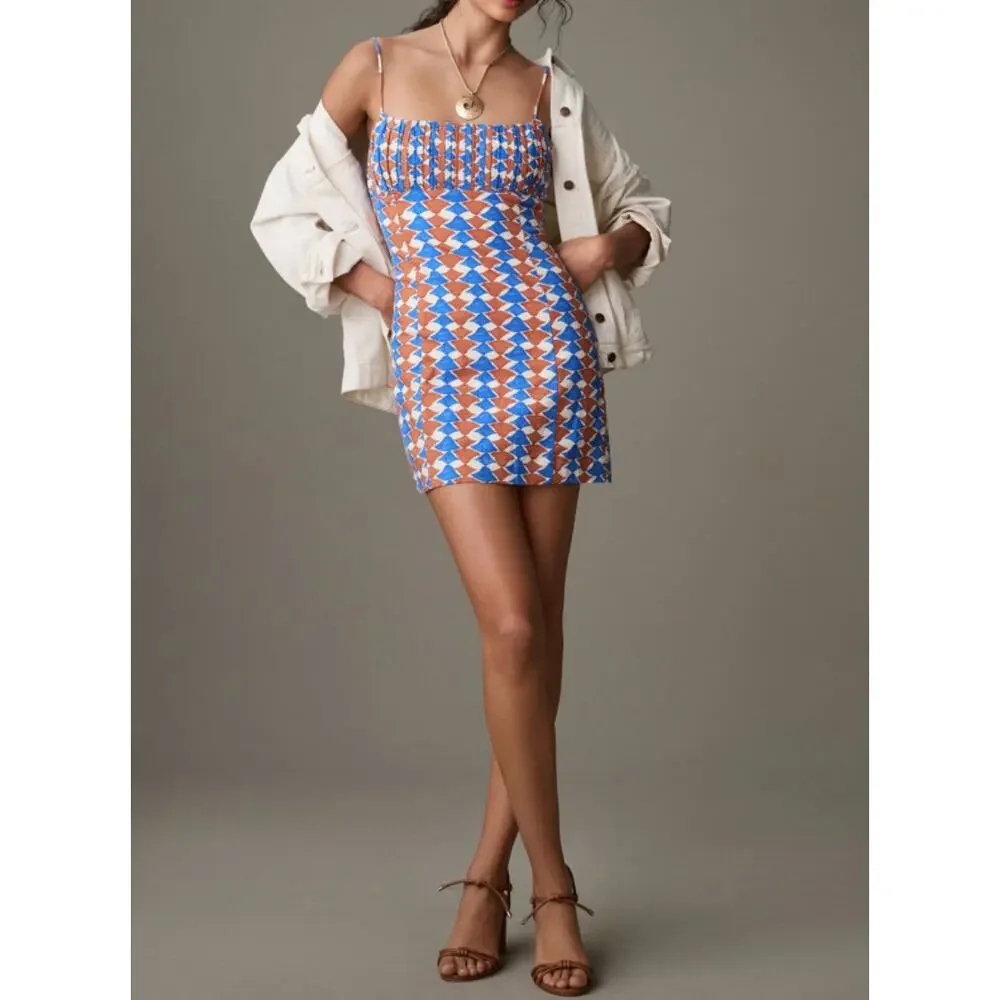 Anthropologie Maeve The Ophelia Sleeveless Linen Slim Mini Dress | Sz 10  NWT - Picture 4 of 5